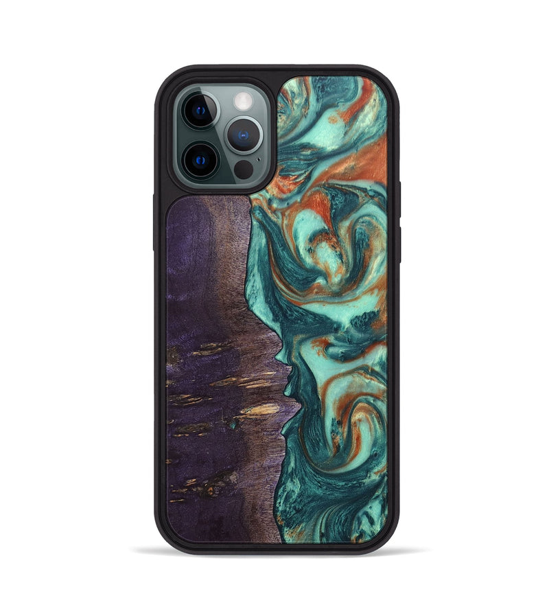 iPhone 12 Pro Wood+Resin Phone Case - Isla (Green, 678493)