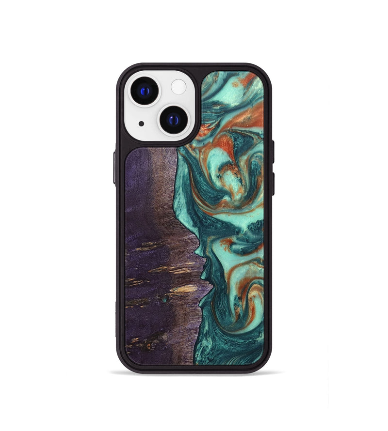iPhone 13 mini Wood+Resin Phone Case - Isla (Green, 678493)
