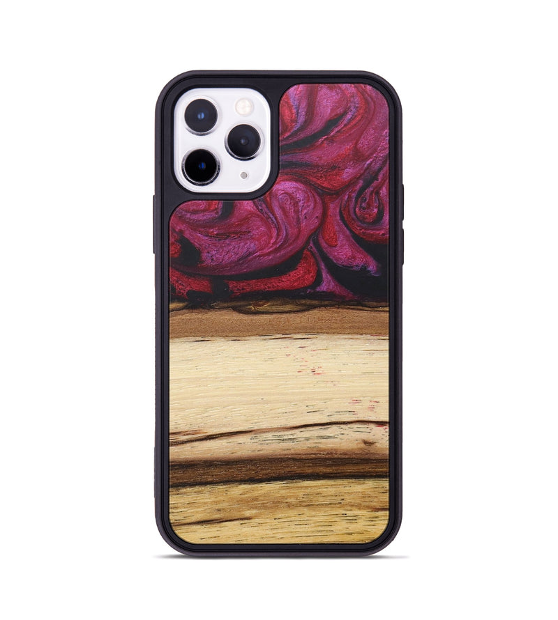 iPhone 11 Pro Wood+Resin Phone Case - Claude (Red, 679494)