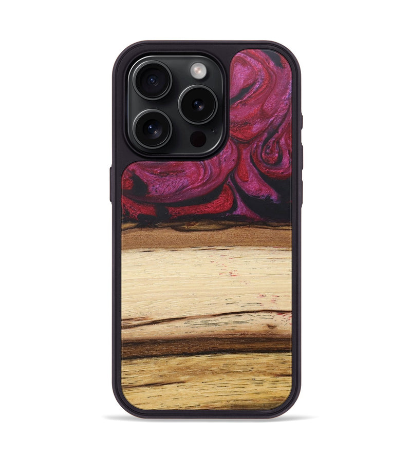 iPhone 15 Pro Wood+Resin Phone Case - Claude (Red, 679494)