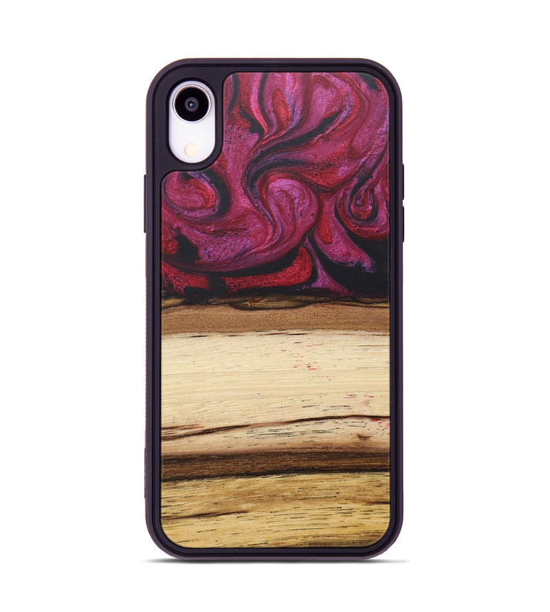 iPhone Xr Wood+Resin Phone Case - Claude (Red, 679494)