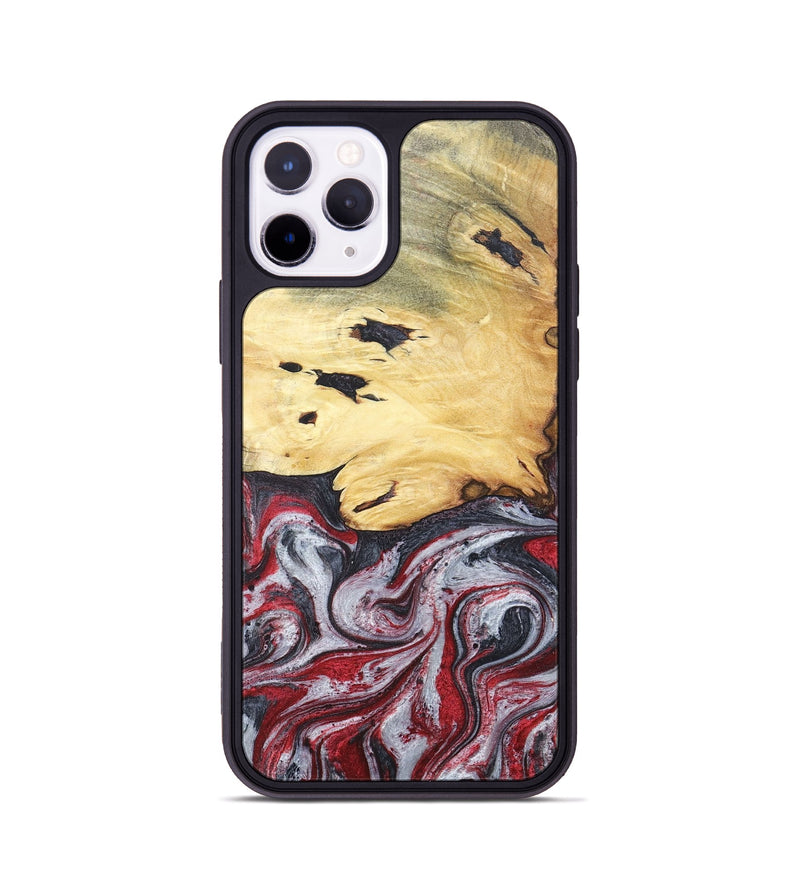 iPhone 11 Pro Wood+Resin Phone Case - Cathleen (Red, 680624)