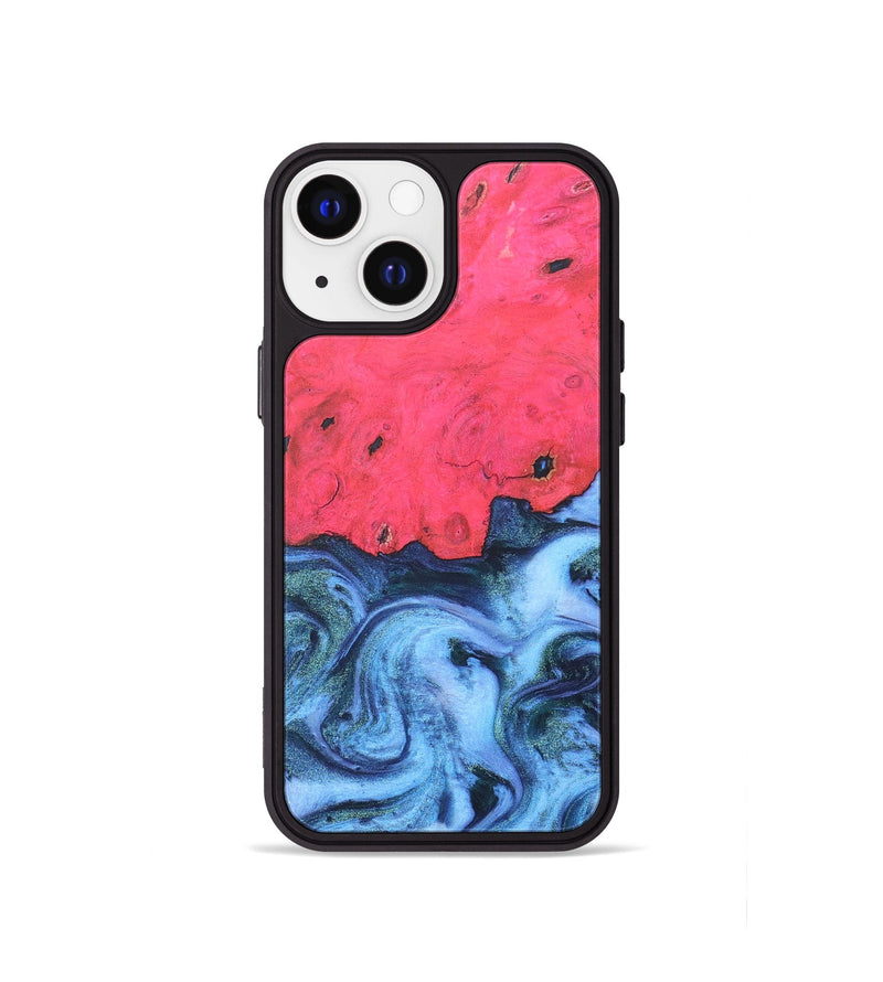 iPhone 13 mini Wood+Resin Phone Case - Nicolas (Blue, 680727)