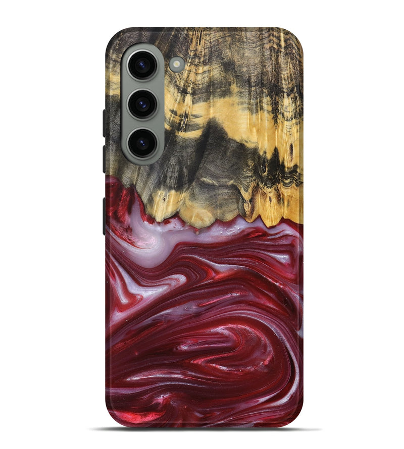 Galaxy S23 Plus Wood+Resin Live Edge Phone Case - Margaret (Red, 680857)