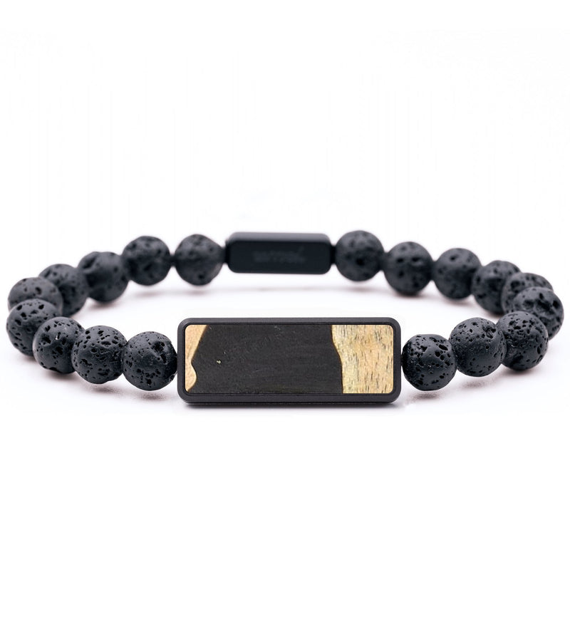 Lava Bead ResinArt Bracelet - Josephine (Pure Black, 681955)