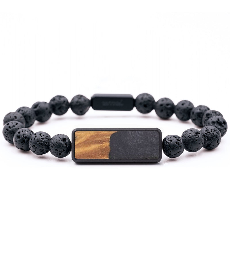 Lava Bead Wood+Resin Bracelet - Jimmy (Pure Black, 682332)