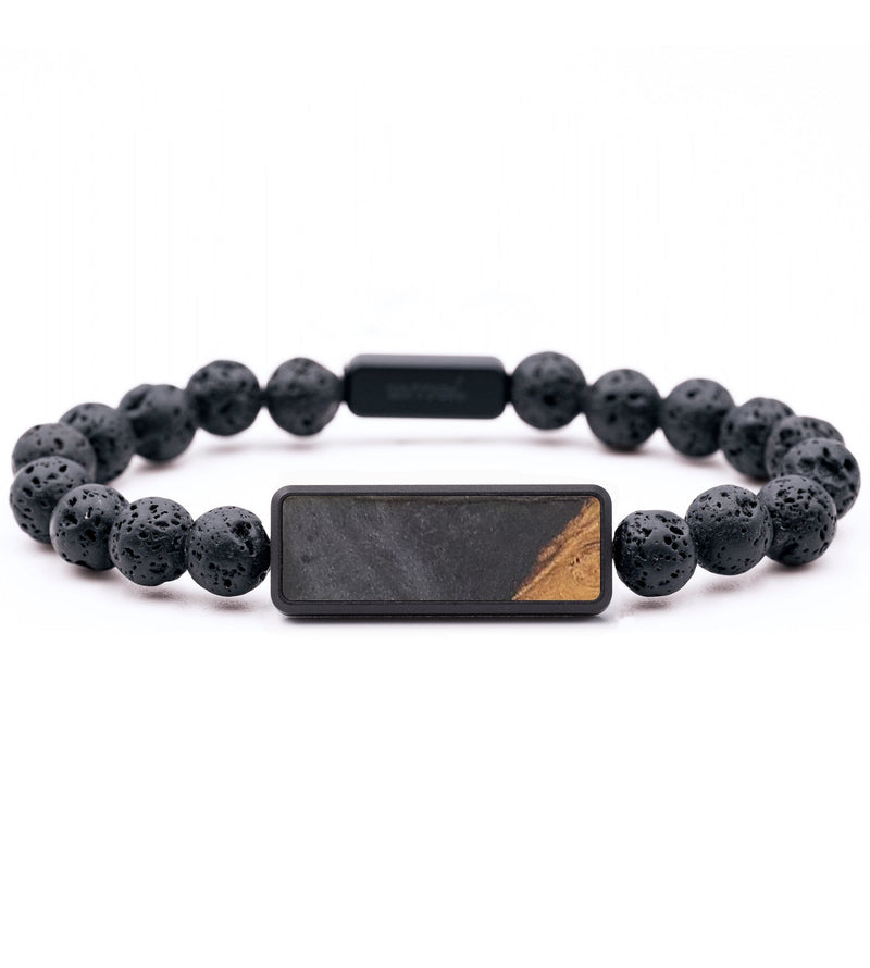 Lava Bead Wood+Resin Bracelet - Damian (Pure Black, 682339)