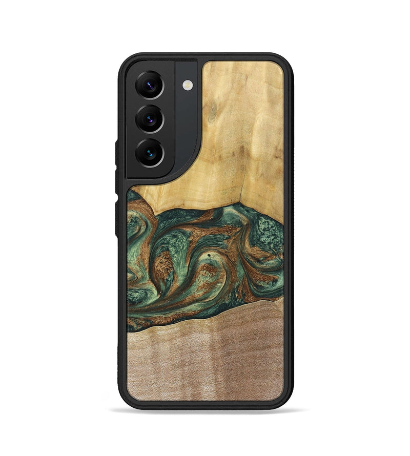 Galaxy S22 Wood+Resin Phone Case - Karina (Green, 682676)