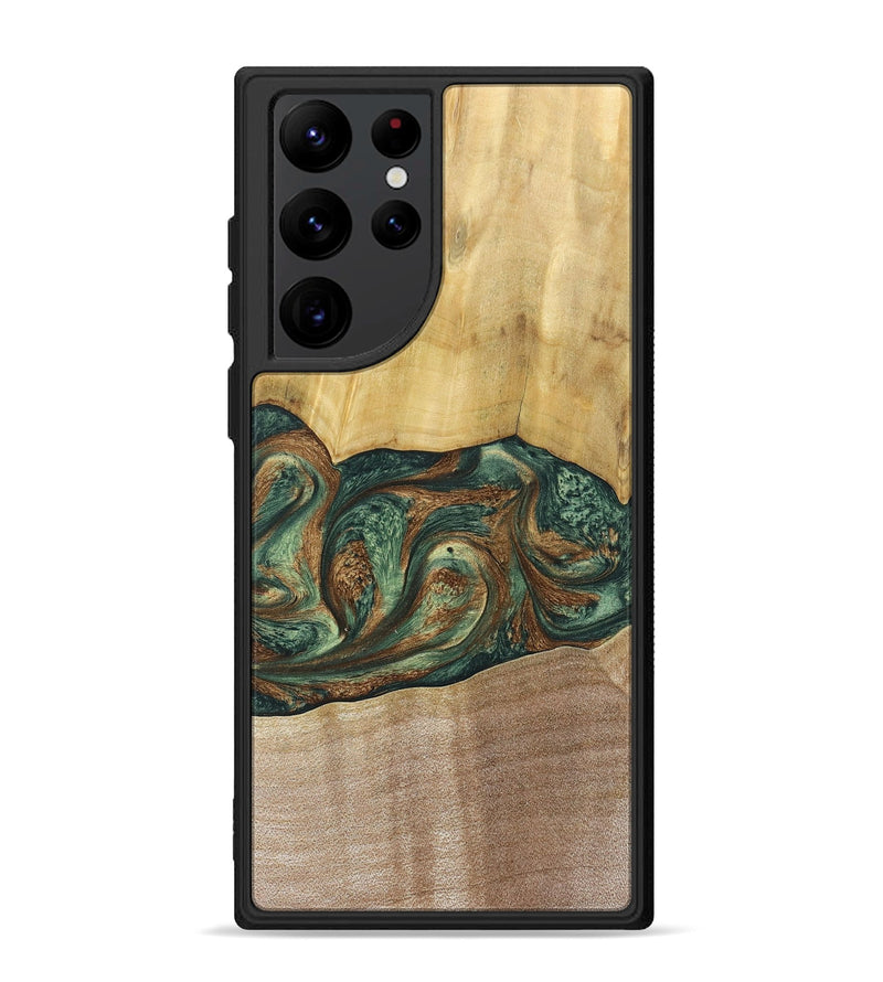 Galaxy S22 Ultra Wood+Resin Phone Case - Karina (Green, 682676)