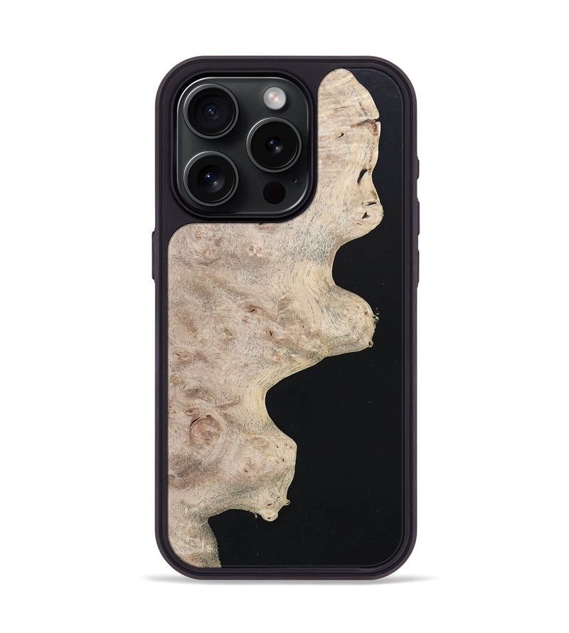 iPhone 15 Pro Wood+Resin Phone Case - Christi (Pure Black, 682798)
