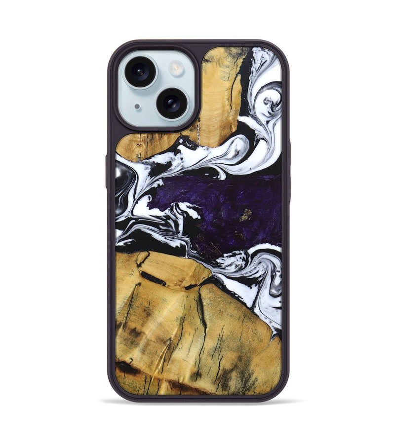 iPhone 15 Wood+Resin Phone Case - Ashanti (Mosaic, 682852)
