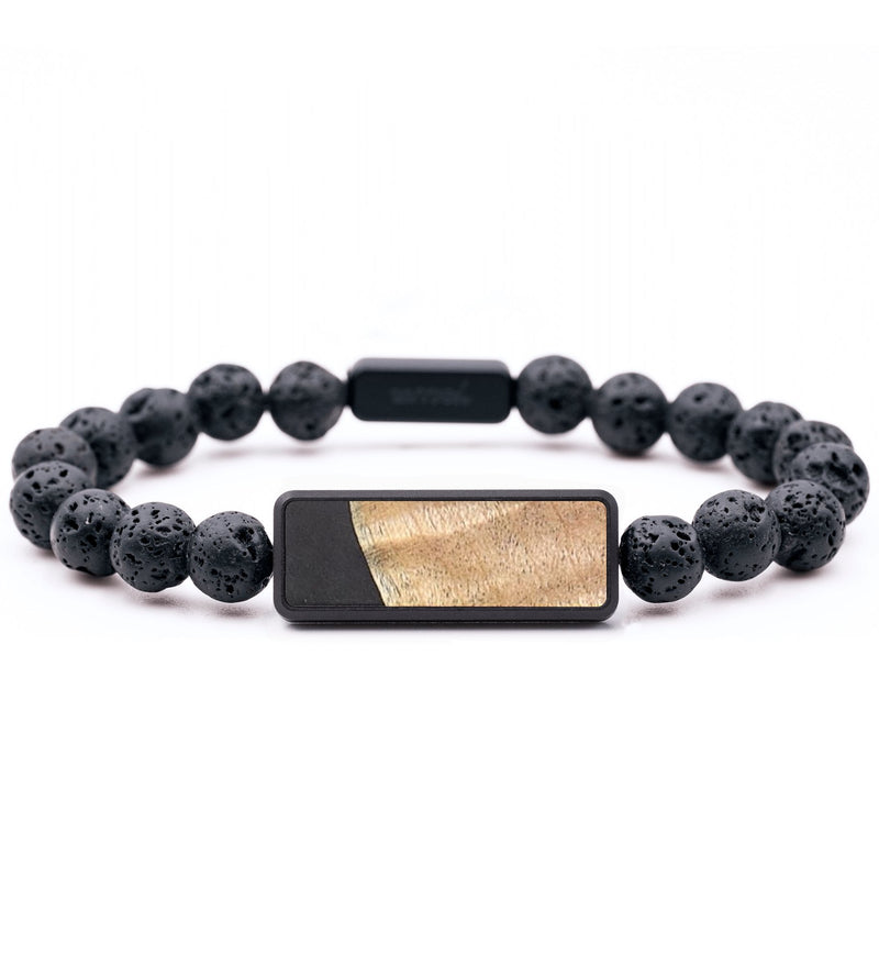 Lava Bead Wood+Resin Bracelet - Tabitha (Pure Black, 683416)