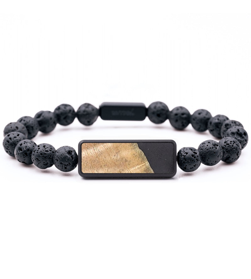 Lava Bead Wood+Resin Bracelet - Iesha (Pure Black, 683417)