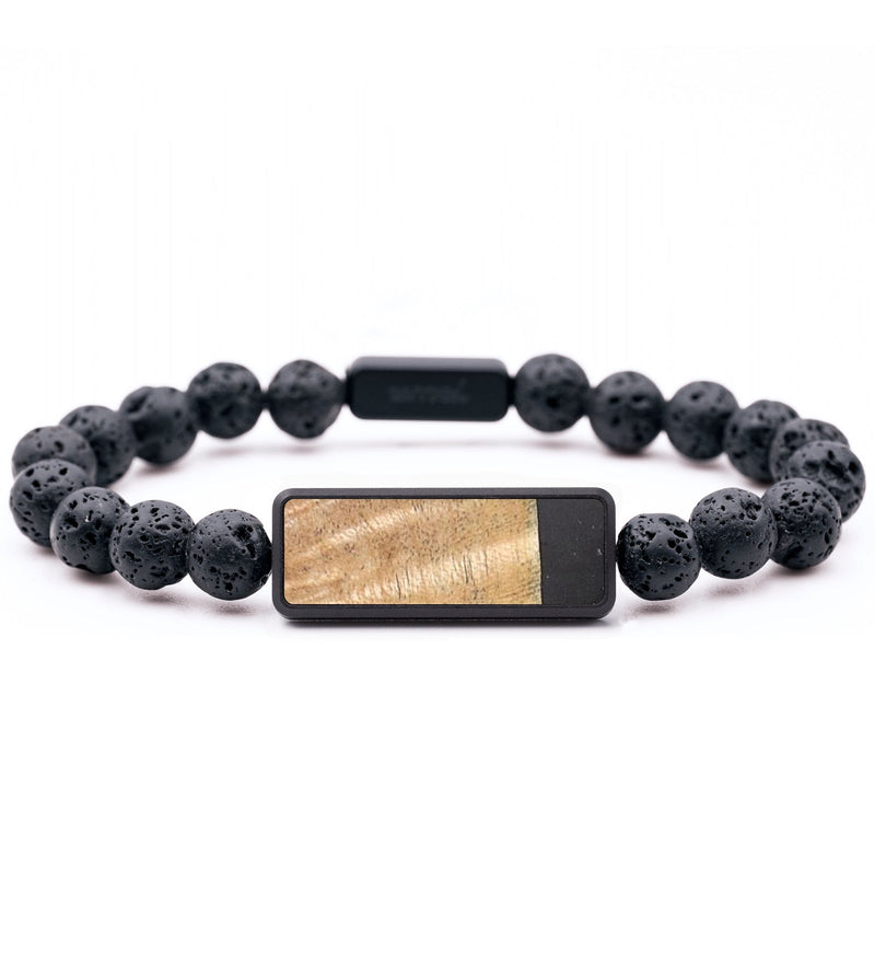 Lava Bead Wood+Resin Bracelet - Marquis (Pure Black, 683418)