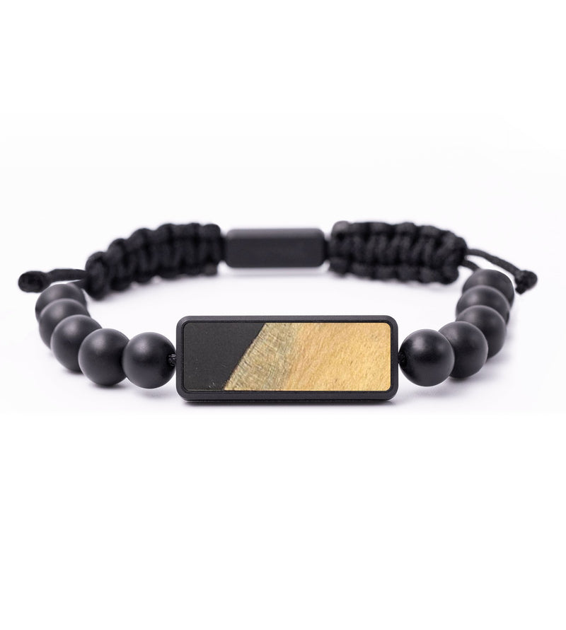 Onyx Bead Wood+Resin Bracelet - Katrina (Pure Black, 683419)