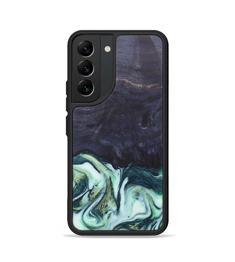Galaxy S22 Wood+Resin Phone Case - Roy (Green, 684010)