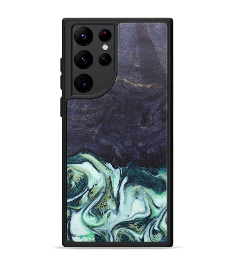 Galaxy S22 Ultra Wood+Resin Phone Case - Roy (Green, 684010)