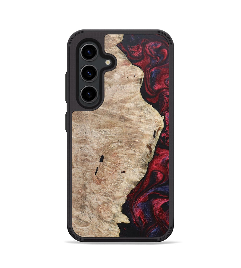 Galaxy S24 Wood+Resin Phone Case - Barbara (Red, 684099)