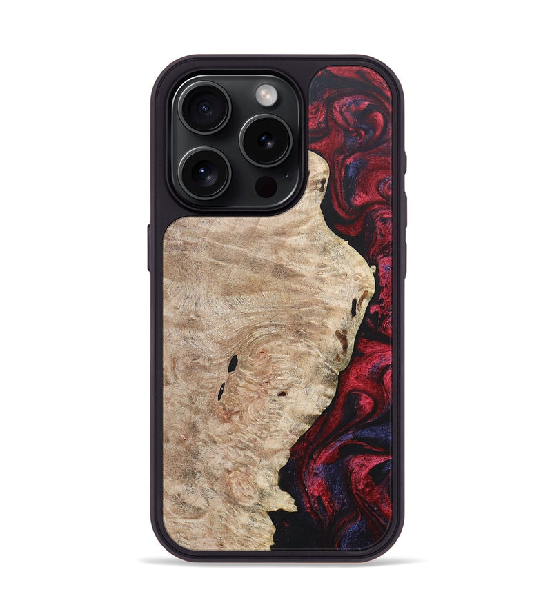 iPhone 15 Pro Wood+Resin Phone Case - Barbara (Red, 684099)