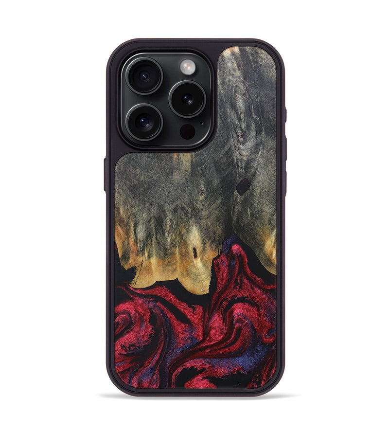 iPhone 15 Pro Wood+Resin Phone Case - Joaquin (Red, 684102)