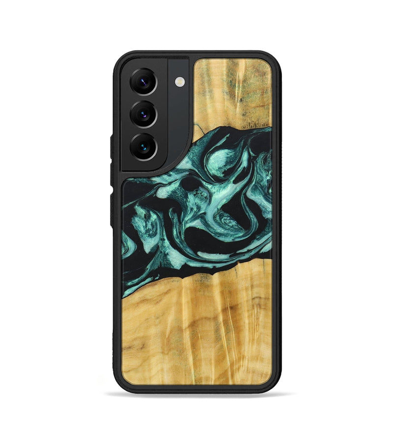 Galaxy S22 Wood+Resin Phone Case - Paislee (Green, 685514)