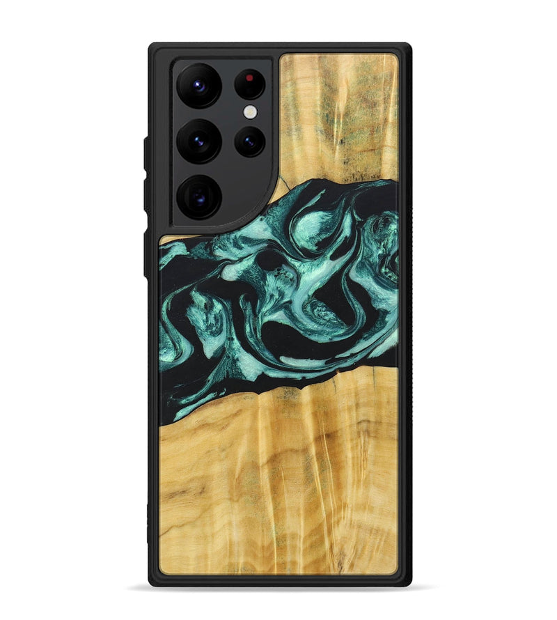 Galaxy S22 Ultra Wood+Resin Phone Case - Paislee (Green, 685514)