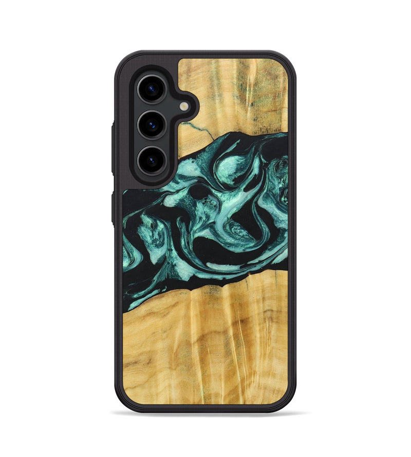 Galaxy S24 Wood+Resin Phone Case - Paislee (Green, 685514)