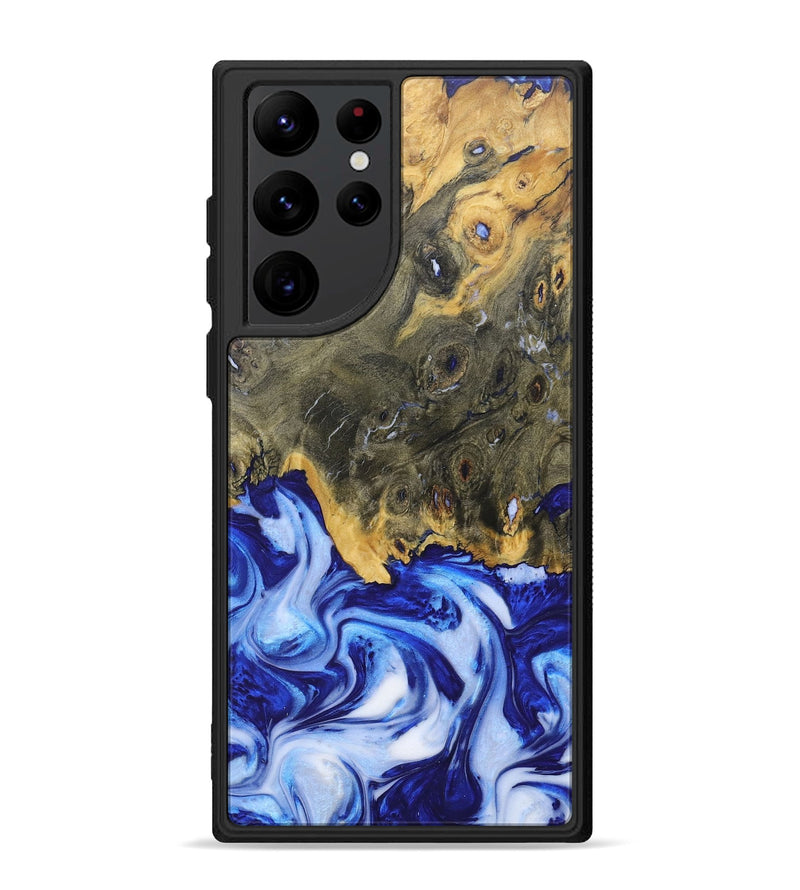 Galaxy S22 Ultra Wood+Resin Phone Case - Juanita (Blue, 685527)