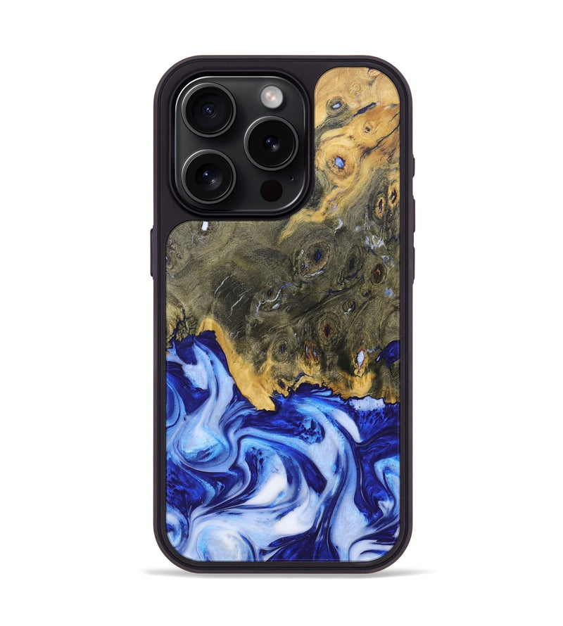 iPhone 15 Pro Wood+Resin Phone Case - Juanita (Blue, 685527)