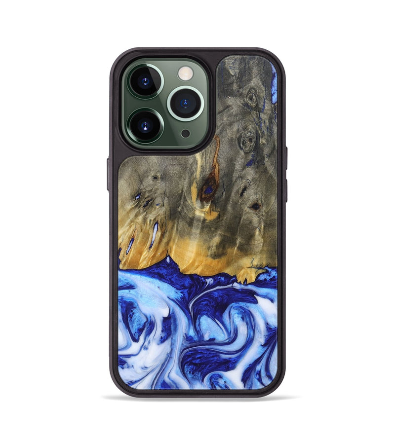 iPhone 13 Pro Wood+Resin Phone Case - Molly (Blue, 685529)