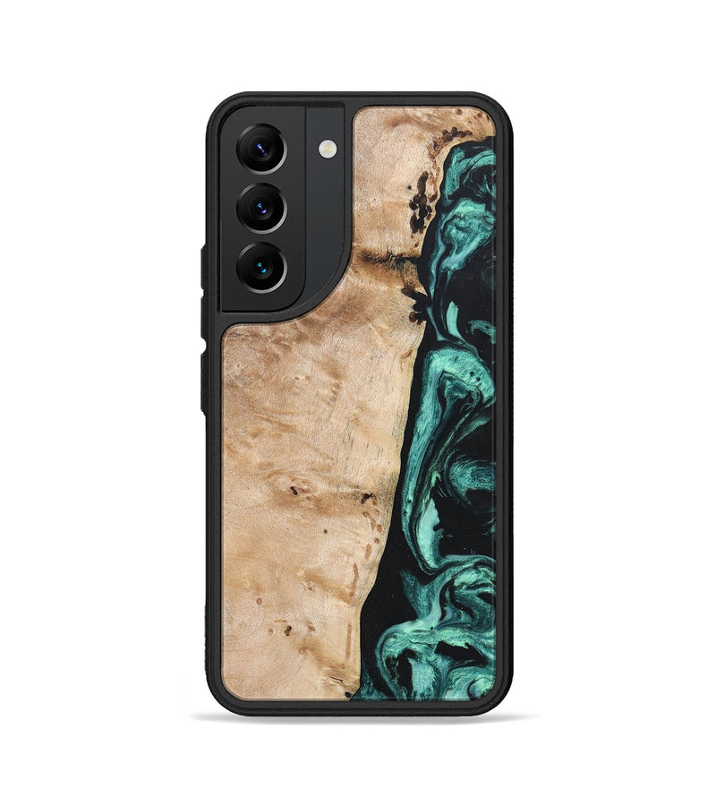 Galaxy S22 Wood+Resin Phone Case - Brielle (Green, 685569)