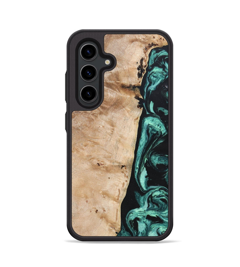 Galaxy S24 Wood+Resin Phone Case - Brielle (Green, 685569)