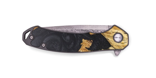 EDC Wood+Resin Pocket Knife - Ainsley (Pure Black, 685663)