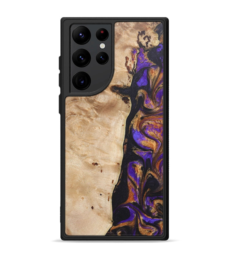 Galaxy S22 Ultra Wood+Resin Phone Case - Hector (Purple, 685788)