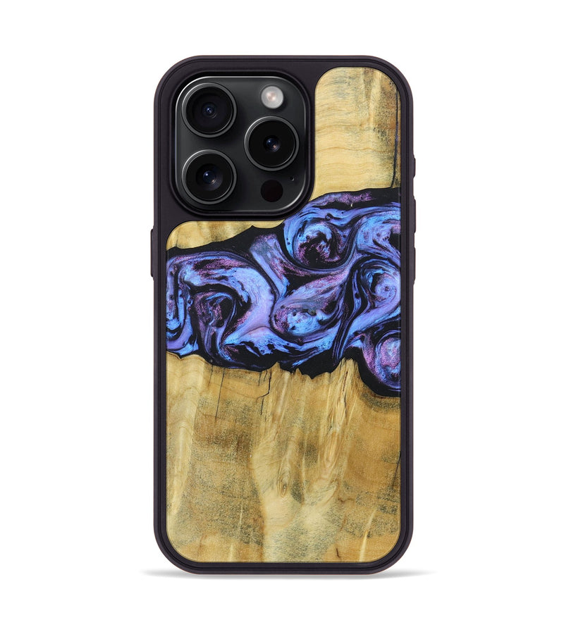 iPhone 15 Pro Wood+Resin Phone Case - Deandre (Purple, 685899)