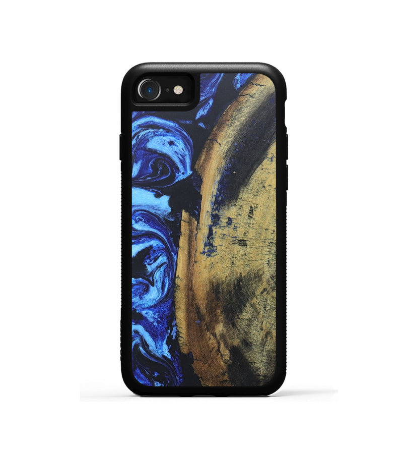 iPhone SE Wood+Resin Phone Case - Stephen (Blue, 686081)