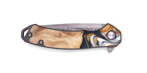 EDC Wood+Resin Pocket Knife - Natalie (Teal & Gold, 686182)
