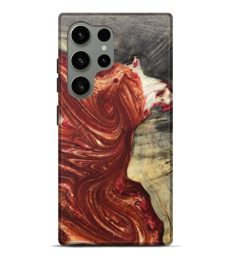 Galaxy S24 Ultra Wood+Resin Live Edge Phone Case - Connie (Red, 686341)