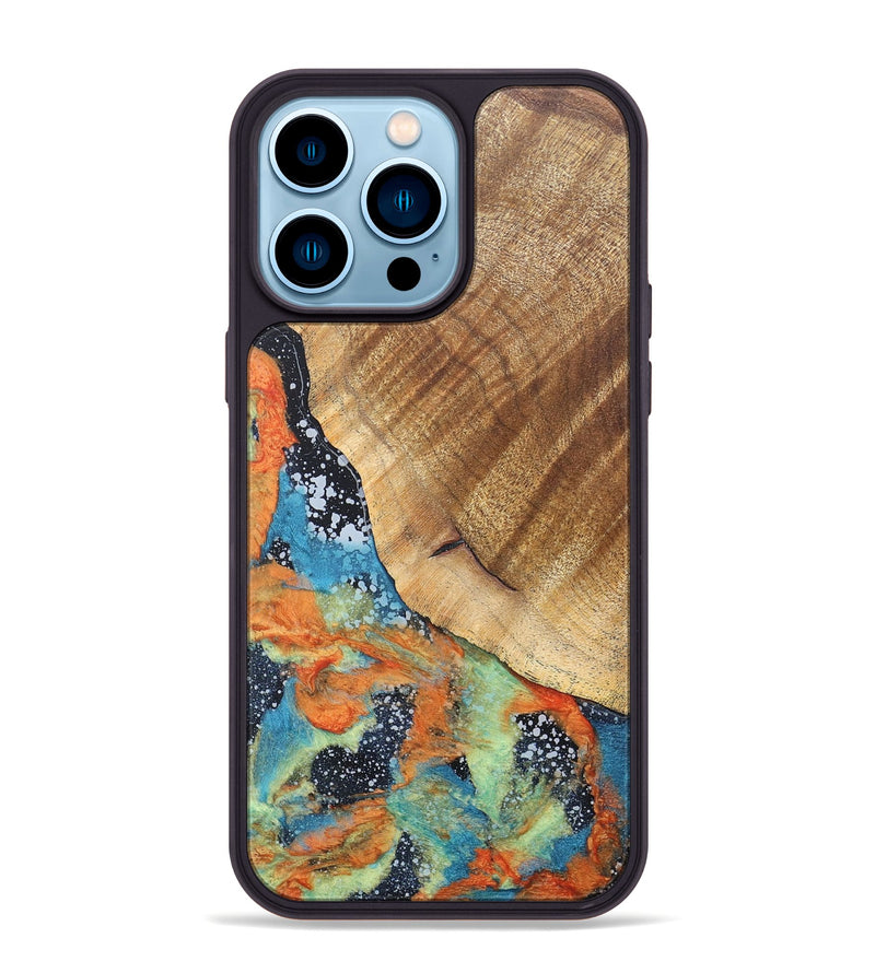 iPhone 14 Pro Max Wood+Resin Phone Case - Vera (Cosmos, 686624)