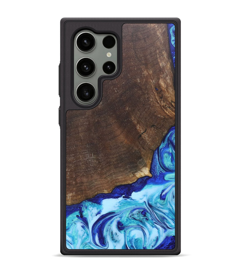 Galaxy S24 Ultra Wood+Resin Phone Case - Haylee (Blue, 686967)