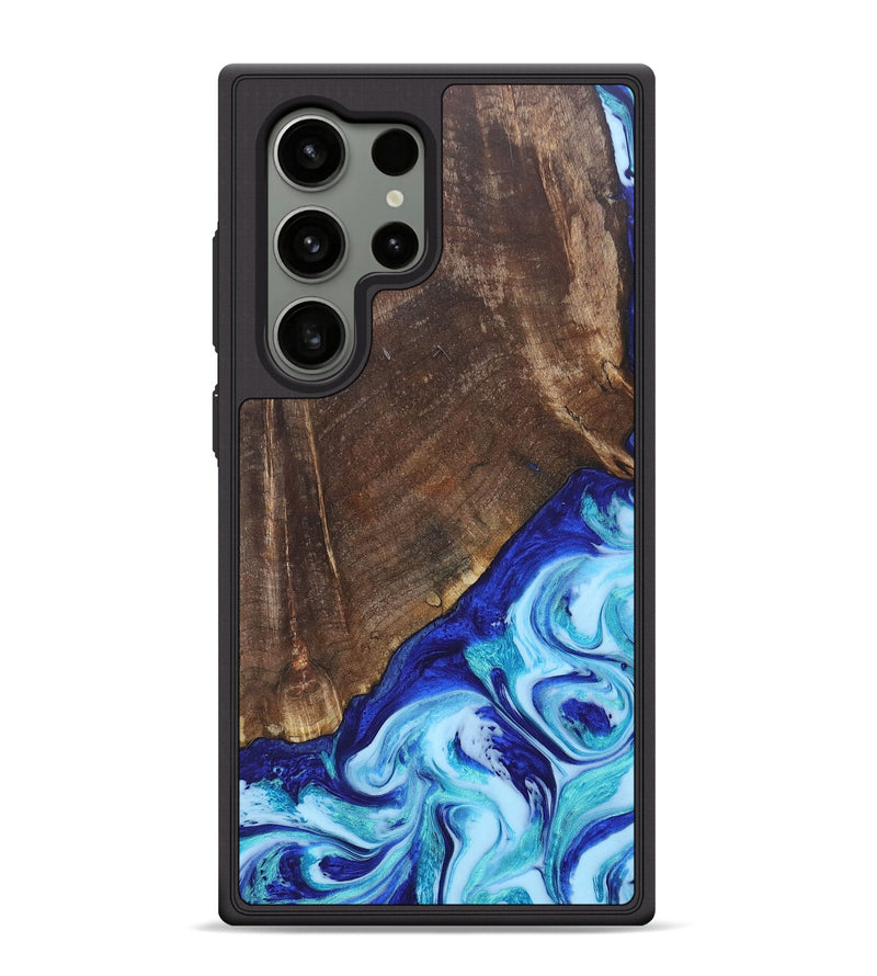 Galaxy S24 Ultra Wood+Resin Phone Case - Keaton (Blue, 686971)