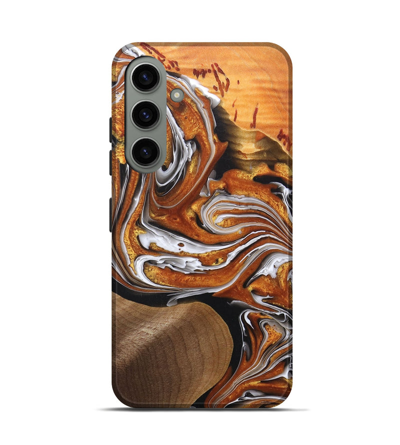 Galaxy S24 Wood+Resin Live Edge Phone Case - Katelyn (Black & White, 687052)