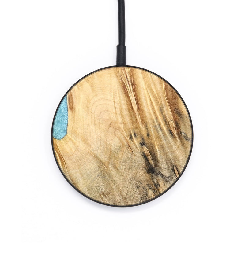 Circle Wood+Resin Wireless Charger - Melba (Teal & Gold, 687350)