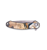EDC Wood+Resin Pocket Knife - Shayla (Teal & Gold, 687905)