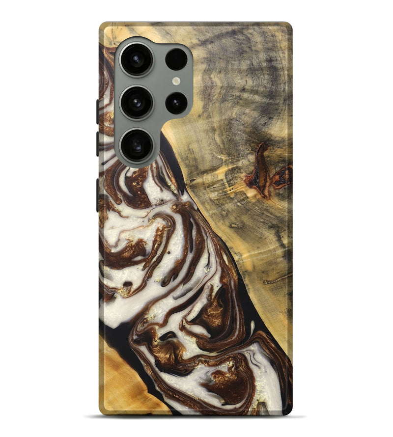 Galaxy S24 Ultra Wood+Resin Live Edge Phone Case - Dick (Black & White, 688111)
