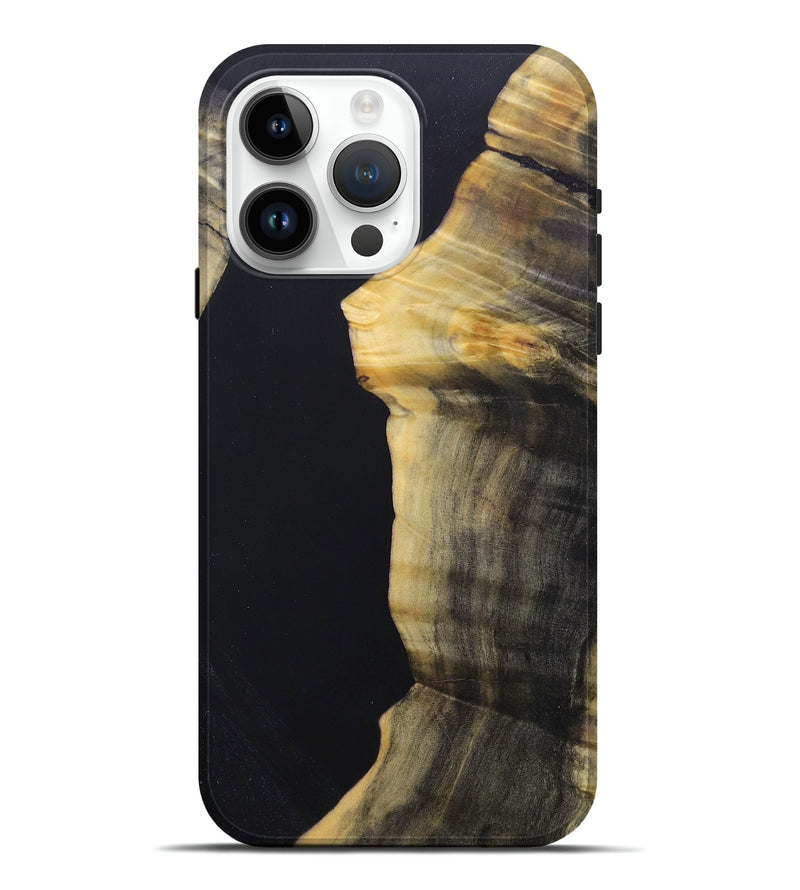 iPhone 15 Pro Max Wood+Resin Live Edge Phone Case - Joanne (Pure Black, 688312)