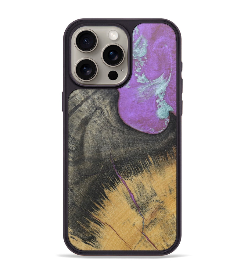 iPhone 15 Pro Max Wood+Resin Phone Case - Albert (Wood Burl, 688378)