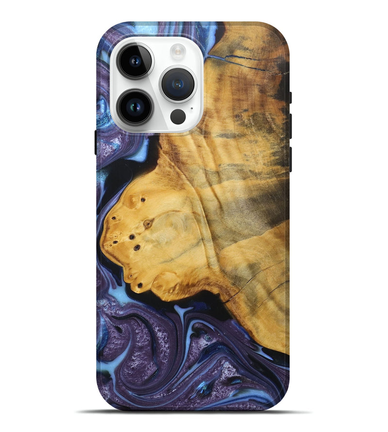 iPhone 15 Pro Max Wood+Resin Live Edge Phone Case - Mathew (Purple, 688641)