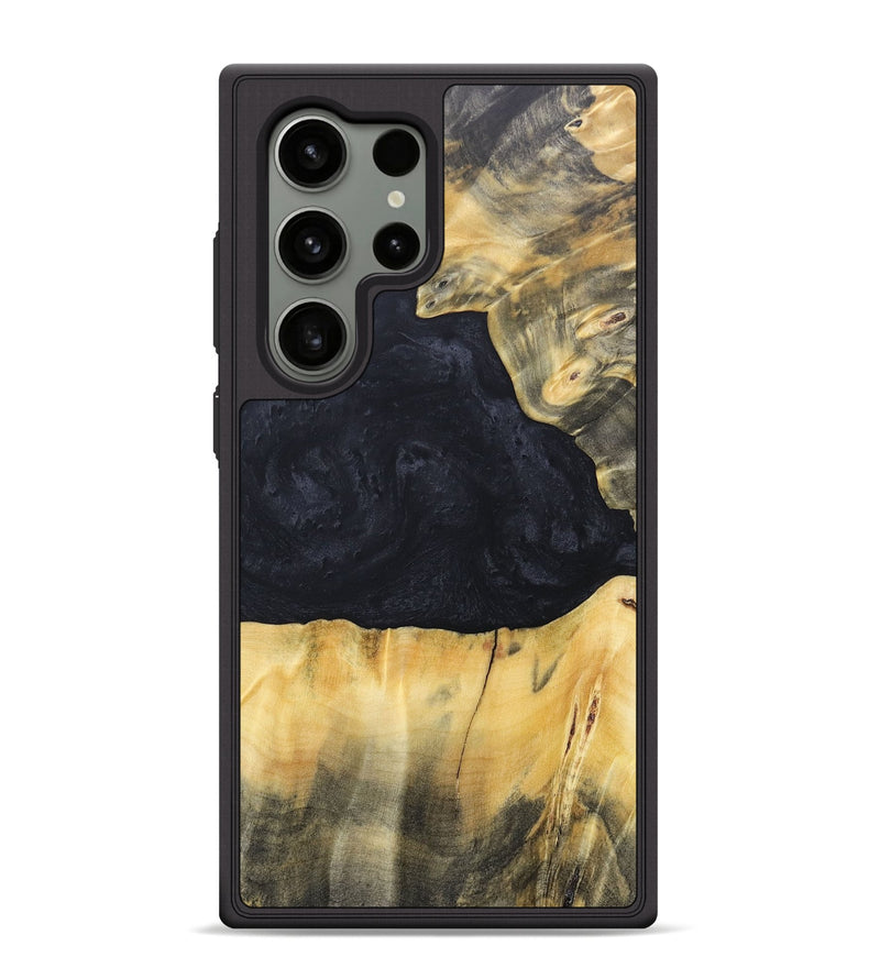Galaxy S24 Ultra Wood+Resin Phone Case - Gabrielle (Pure Black, 688920)