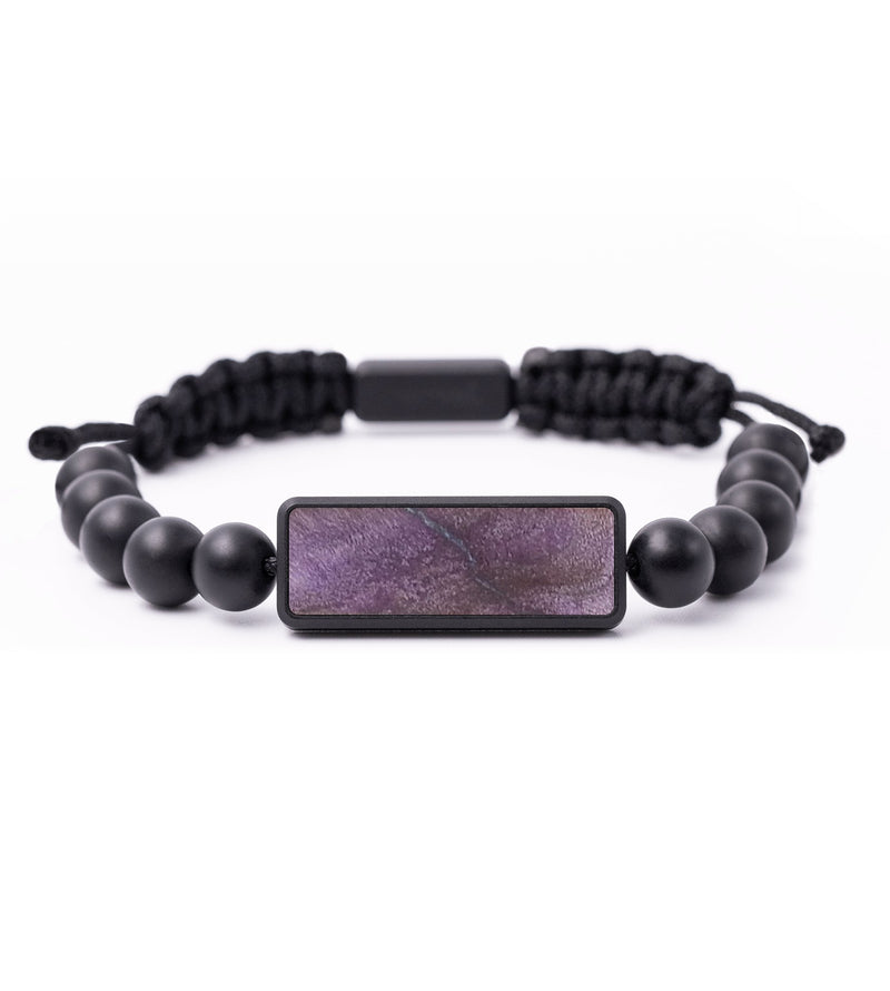 Onyx Bead Wood+Resin Bracelet - Yvonne (Purple, 689118)
